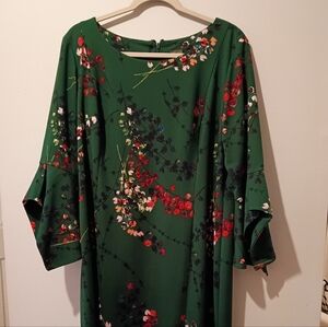 Taylor Green Floral Long Sleeve Dress